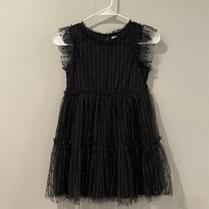 Cat&Jack Girls Black Gold Glittery Dress Size M 7/8